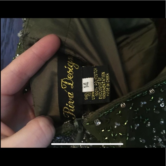 Fully-Beaded Green Gown Dress - Picture 8 of 8